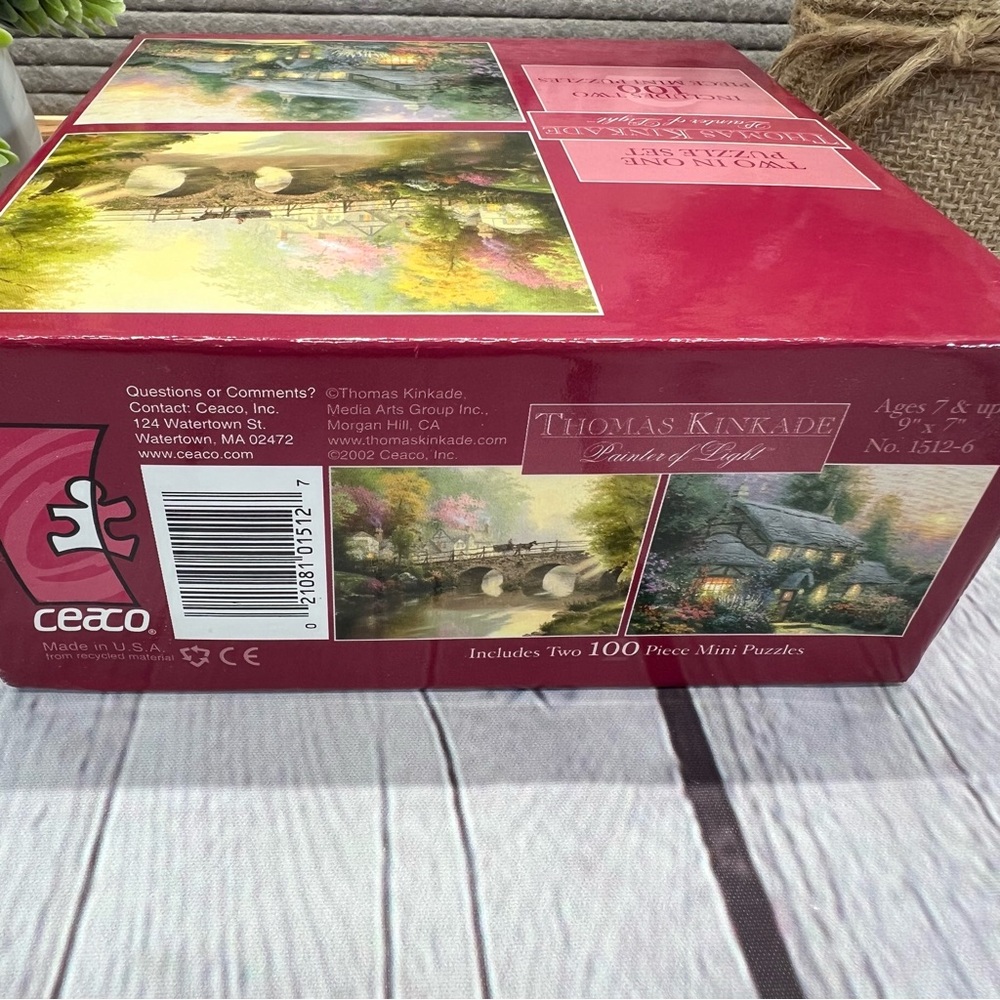 Thomas Kinkade 2 in 1 - 100 piece ea. mini puzzle-NEW in box-Unopened - Picture 7 of 8